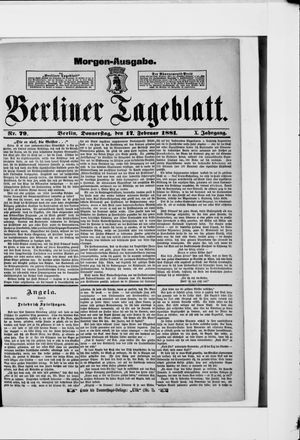Berliner Tageblatt und Handels-Zeitung vom 17.02.1881