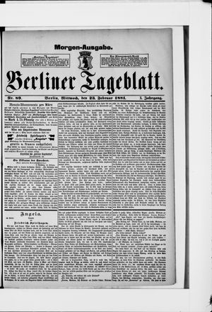 Berliner Tageblatt und Handels-Zeitung vom 23.02.1881