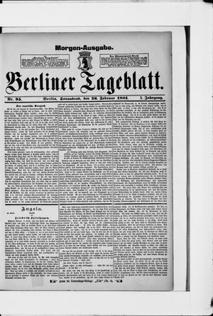 Berliner Tageblatt und Handels-Zeitung vom 26.02.1881