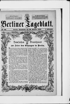 Berliner Tageblatt und Handels-Zeitung vom 26.02.1881