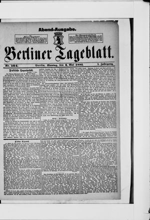 Berliner Tageblatt und Handels-Zeitung vom 02.05.1881