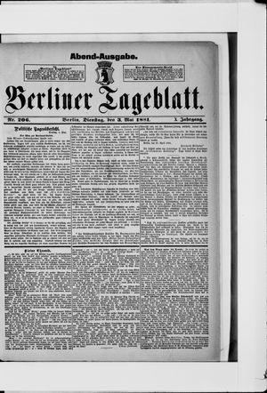 Berliner Tageblatt und Handels-Zeitung vom 03.05.1881