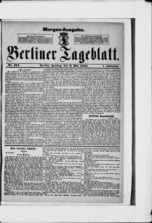 Berliner Tageblatt und Handels-Zeitung vom 06.05.1881