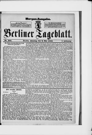 Berliner Tageblatt und Handels-Zeitung vom 08.05.1881