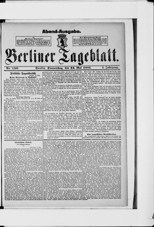 Berliner Tageblatt und Handels-Zeitung vom 12.05.1881