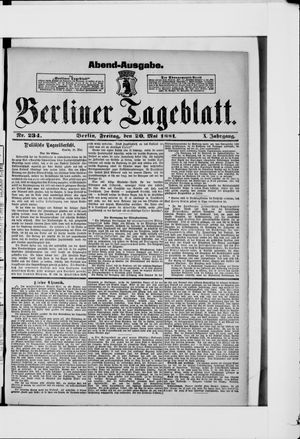 Berliner Tageblatt und Handels-Zeitung vom 20.05.1881