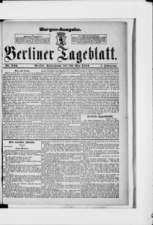 Berliner Tageblatt und Handels-Zeitung vom 28.05.1881