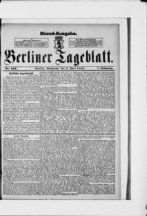 Berliner Tageblatt und Handels-Zeitung vom 01.06.1881