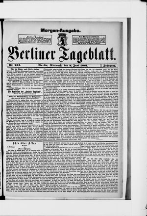 Berliner Tageblatt und Handels-Zeitung vom 08.06.1881