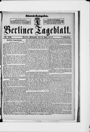 Berliner Tageblatt und Handels-Zeitung vom 08.06.1881