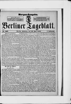 Berliner Tageblatt und Handels-Zeitung vom 12.06.1881