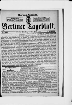 Berliner Tageblatt und Handels-Zeitung vom 14.06.1881
