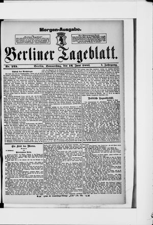 Berliner Tageblatt und Handels-Zeitung vom 16.06.1881