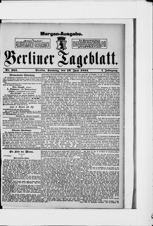 Berliner Tageblatt und Handels-Zeitung vom 19.06.1881