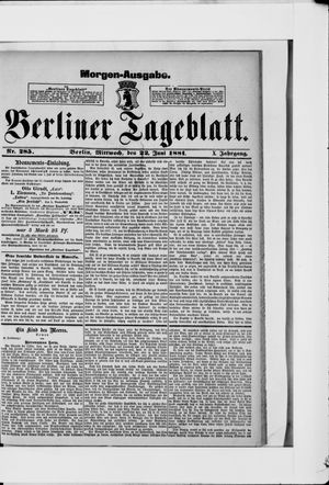 Berliner Tageblatt und Handels-Zeitung vom 22.06.1881