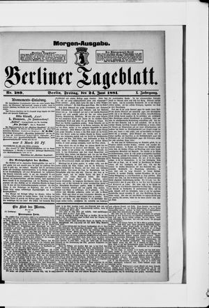 Berliner Tageblatt und Handels-Zeitung vom 24.06.1881