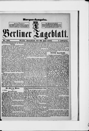 Berliner Tageblatt und Handels-Zeitung vom 25.06.1881