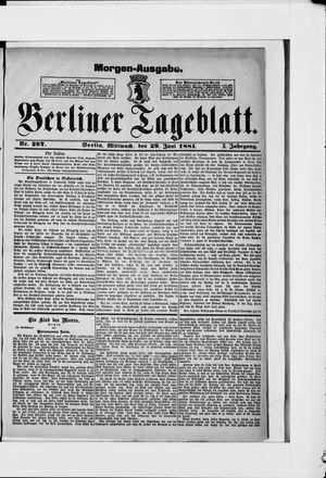 Berliner Tageblatt und Handels-Zeitung vom 29.06.1881
