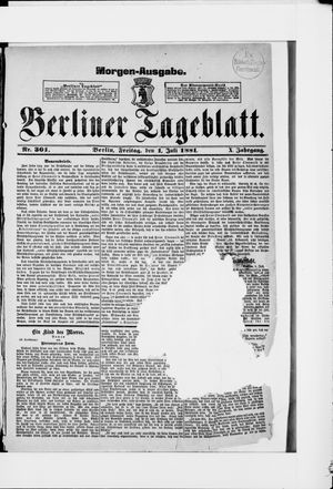 Berliner Tageblatt und Handels-Zeitung on Jul 1, 1881