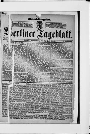 Berliner Tageblatt und Handels-Zeitung vom 02.07.1881