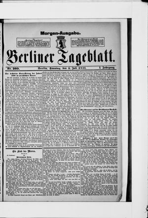 Berliner Tageblatt und Handels-Zeitung on Jul 3, 1881
