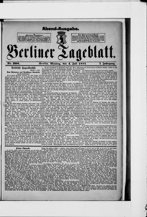 Berliner Tageblatt und Handels-Zeitung vom 04.07.1881