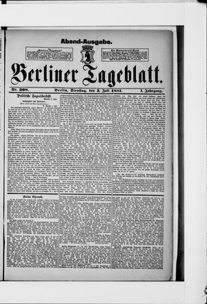Berliner Tageblatt und Handels-Zeitung vom 05.07.1881