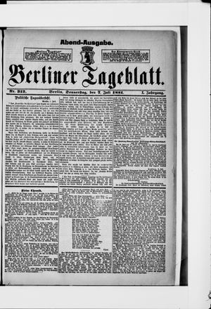 Berliner Tageblatt und Handels-Zeitung vom 07.07.1881