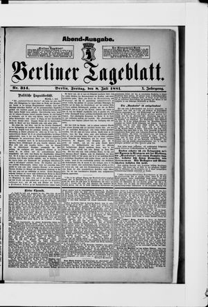 Berliner Tageblatt und Handels-Zeitung vom 08.07.1881