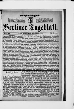 Berliner Tageblatt und Handels-Zeitung vom 09.07.1881