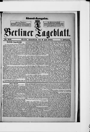Berliner Tageblatt und Handels-Zeitung vom 09.07.1881