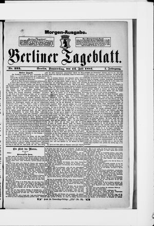 Berliner Tageblatt und Handels-Zeitung vom 14.07.1881