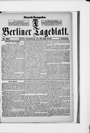 Berliner Tageblatt und Handels-Zeitung vom 16.07.1881