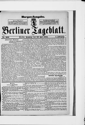 Berliner Tageblatt und Handels-Zeitung on Jul 17, 1881