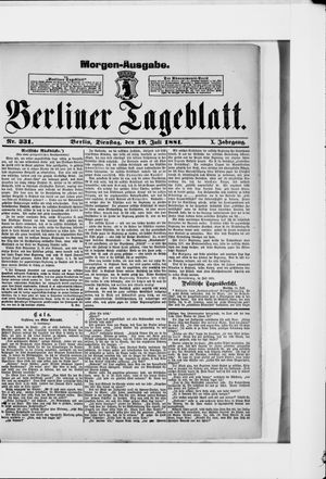 Berliner Tageblatt und Handels-Zeitung vom 19.07.1881