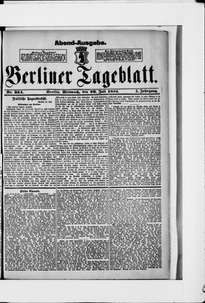 Berliner Tageblatt und Handels-Zeitung vom 20.07.1881
