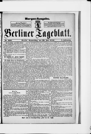 Berliner Tageblatt und Handels-Zeitung vom 21.07.1881