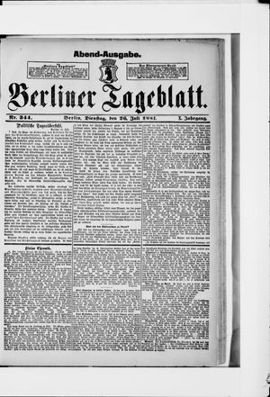 Berliner Tageblatt und Handels-Zeitung vom 26.07.1881