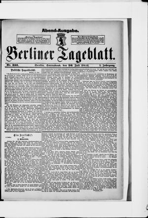 Berliner Tageblatt und Handels-Zeitung vom 30.07.1881