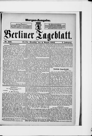 Berliner Tageblatt und Handels-Zeitung vom 02.08.1881