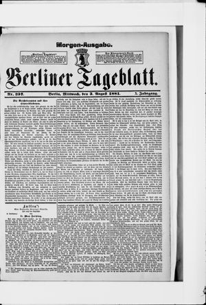 Berliner Tageblatt und Handels-Zeitung vom 03.08.1881
