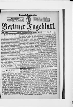 Berliner Tageblatt und Handels-Zeitung vom 03.08.1881