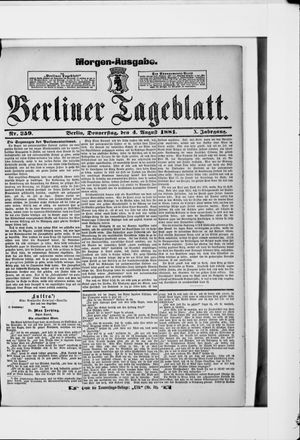 Berliner Tageblatt und Handels-Zeitung vom 04.08.1881