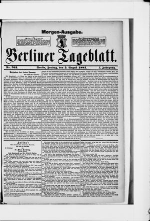 Berliner Tageblatt und Handels-Zeitung on Aug 5, 1881
