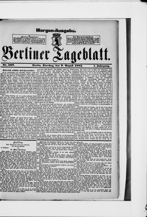 Berliner Tageblatt und Handels-Zeitung vom 09.08.1881