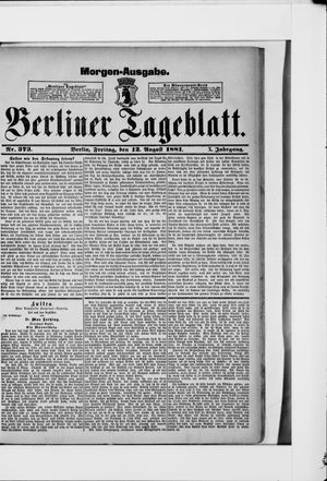 Berliner Tageblatt und Handels-Zeitung vom 12.08.1881