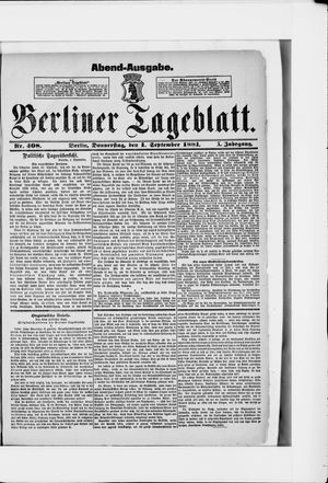 Berliner Tageblatt und Handels-Zeitung vom 01.09.1881
