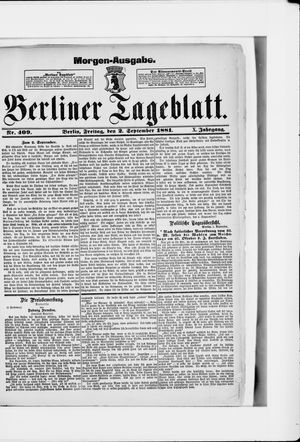Berliner Tageblatt und Handels-Zeitung vom 02.09.1881