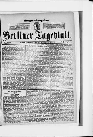 Berliner Tageblatt und Handels-Zeitung vom 04.09.1881