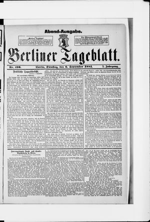 Berliner Tageblatt und Handels-Zeitung vom 06.09.1881